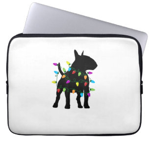 Engelse Bull Terrier Dog kerstlampjes Laptop Sleeve