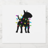 Engelse Bull Terrier Dog kerstlampjes Sparkling Wijnetiket (Enkel label)