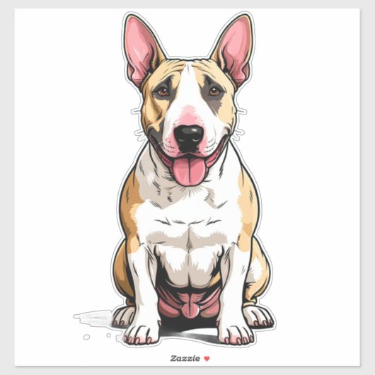 Engelse Bull Terrier-hond Sticker (Vel)