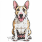Engelse Bull Terrier-hond Sticker (Voorkant)