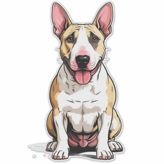 Engelse Bull Terrier-hond Sticker (Voorkant)