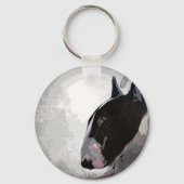 Engelse Bull Terrier-hoofdring sleutelhanger (Voorkant)