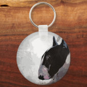 Engelse Bull Terrier-hoofdring sleutelhanger (Voorkant)
