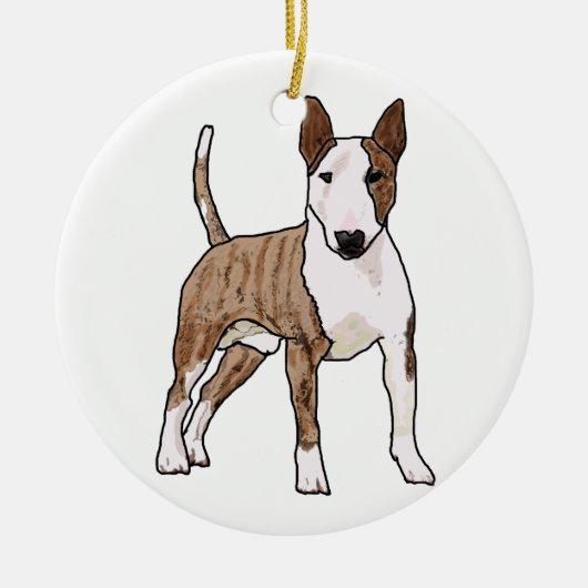 Engelse Bull Terrier Keramisch Ornament (Voorkant)