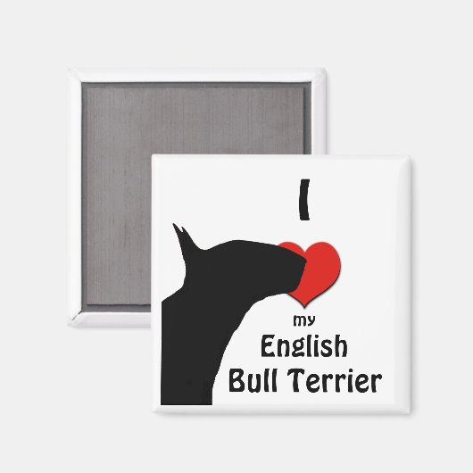 Engelse Bull Terrier Koelkast Magnet (Voorkant / Achterkant)
