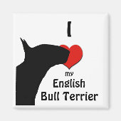 Engelse Bull Terrier Koelkast Magnet (Voorkant)