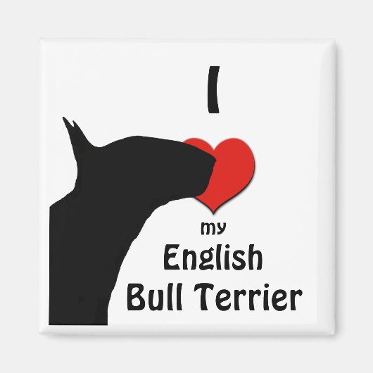 Engelse Bull Terrier Koelkast Magnet (Voorkant)