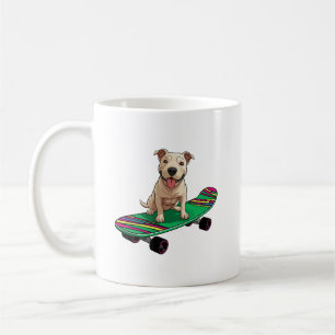 Engelse Bull Terrier op een Skateboard Koffiemok