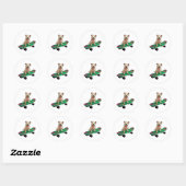 Engelse Bull Terrier op een Skateboard Ronde Sticker (Vel)