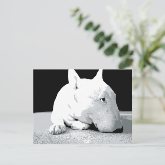 Engelse bull Terrier, Pop Art Print Briefkaart (Staand voorkant)