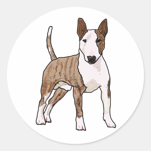 Engelse bull Terrier Ronde Sticker (Voorkant)