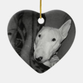 Engelse bull Terrier Snuggable under a Blanket - B Keramisch Ornament (Achterkant)