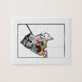 Engelse Bull Terrier Surreal Art Schaakdia Legpuzzel (Horizontaal)