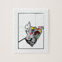 Engelse Bull Terrier Surreal Art Schaakdia Legpuzzel
