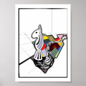 Engelse Bull Terrier Surreal Art Schaakdia Poster (Voorkant)