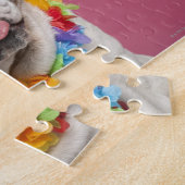 Engelse Bulldog (18 maanden oud) met stro Legpuzzel (Zijkant)