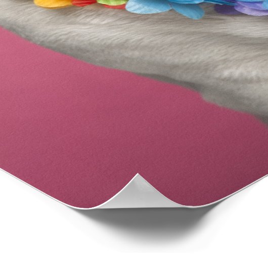 Engelse Bulldog (18 maanden oud) met stro Poster (Hoek)