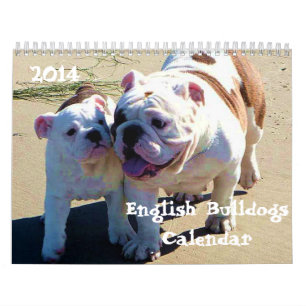 Engelse Bulldog 2014 Custom Printed Calendar Kalender