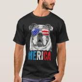 Engelse Bulldog 4 juli Merica Mannen vs vlag 1 T-shirt (Voorkant)