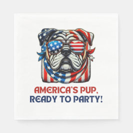 Engelse Bulldog 4 juli Merica zonnebril USA Servet