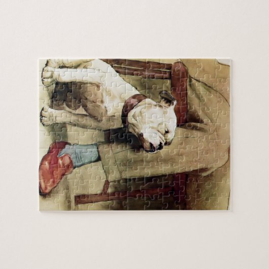 Engelse Bulldog aan zijn Masters Side Legpuzzel (Horizontaal)