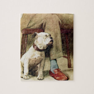Engelse Bulldog aan zijn Masters Side Legpuzzel