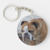 Engelse Bulldog Acrylic Key Ring / Dog Keyring Sleutelhanger (Voorkant)