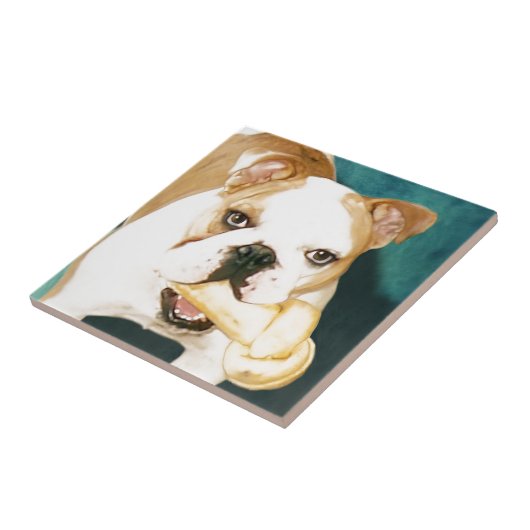 Engelse Bulldog "Adagio" Tegeltje (Zijkant)