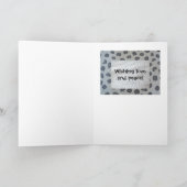 Engelse bulldog als rendier Happy Holiday kaart (Binnen)