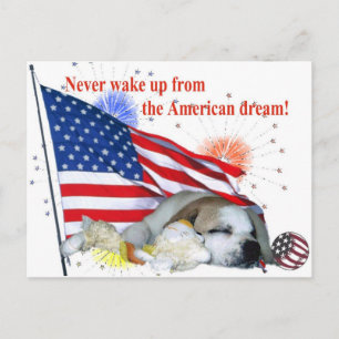 Engelse Bulldog - Amerikaanse droom Briefkaart