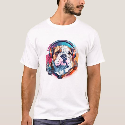 Engelse Bulldog Animal World Pet Dog Loving Fun T-shirt (Voorkant)