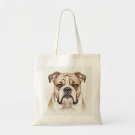 Engelse Bulldog Aquarel Portret Tote Bag