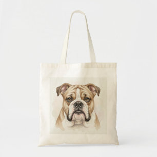 Engelse Bulldog Aquarel Portret Tote Bag
