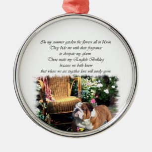 Engelse Bulldog Art Summer Garden Metalen Ornament