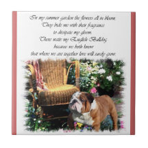 Engelse Bulldog Art Summer Garden