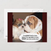 Engelse Bulldog Attentie! Briefkaart (Voorkant / Achterkant)