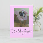 Engelse Bulldog Baby Shower-uitnodigingen Kaart (Staand voorkant)