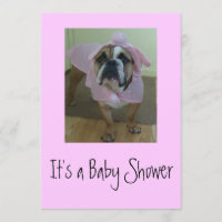 Engelse Bulldog Baby Shower-uitnodigingen