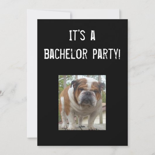 Engelse Bulldog Bachelor Party Uitnodigingen (Voorkant)