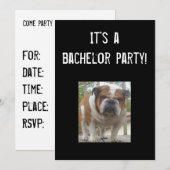 Engelse Bulldog Bachelor Party Uitnodigingen (Voorkant / Achterkant)