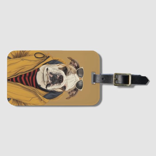 Engelse bulldog bagagelabel (Voorkant (horizontaal))