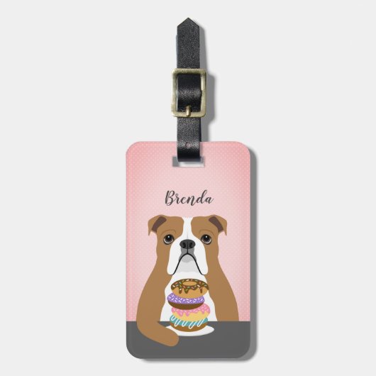 Engelse Bulldog Bagagelabels (Voorkant verticaal)
