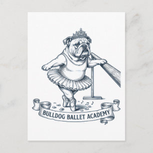 Engelse Bulldog Ballet Grappige Hond Ballerina Briefkaart
