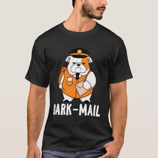 Engelse Bulldog Bark-Mail Grappige hond Mailman T-shirt (Voorkant)