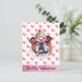 Engelse Bulldog Be My Valentijn Dog Valentijns' Feestdagenkaart (Staand voorkant)