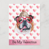 Engelse Bulldog Be My Valentijn Dog Valentijns' Feestdagenkaart (Voorkant)