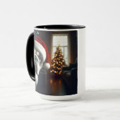 Engelse Bulldog Bearing Treat Christmas Coffee Mok (Voorkant links)