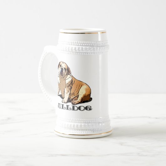 Engelse Bulldog Beer stein Bierpul (Voorkant links)
