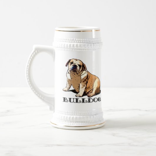 Engelse Bulldog Beer stein Bierpul (Links)