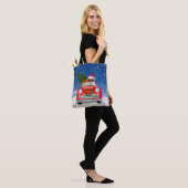 Engelse Bulldog Bestuurt Auto In Sneeuw Kerstmis Tote Bag (Op model)